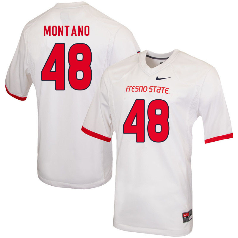 Men #48 Abraham Montano Fresno State Bulldogs College Football Jerseys Sale-White